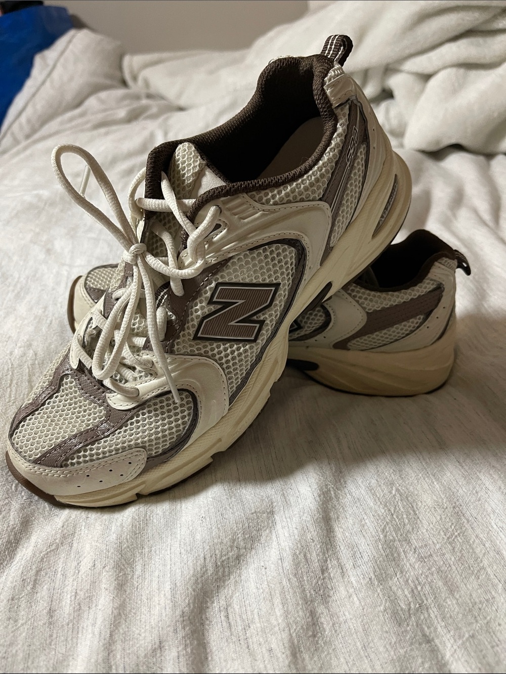 New Balance 530 Men’s Cream and Brown Mesh Running Sneakers - Picture 4 of 8
